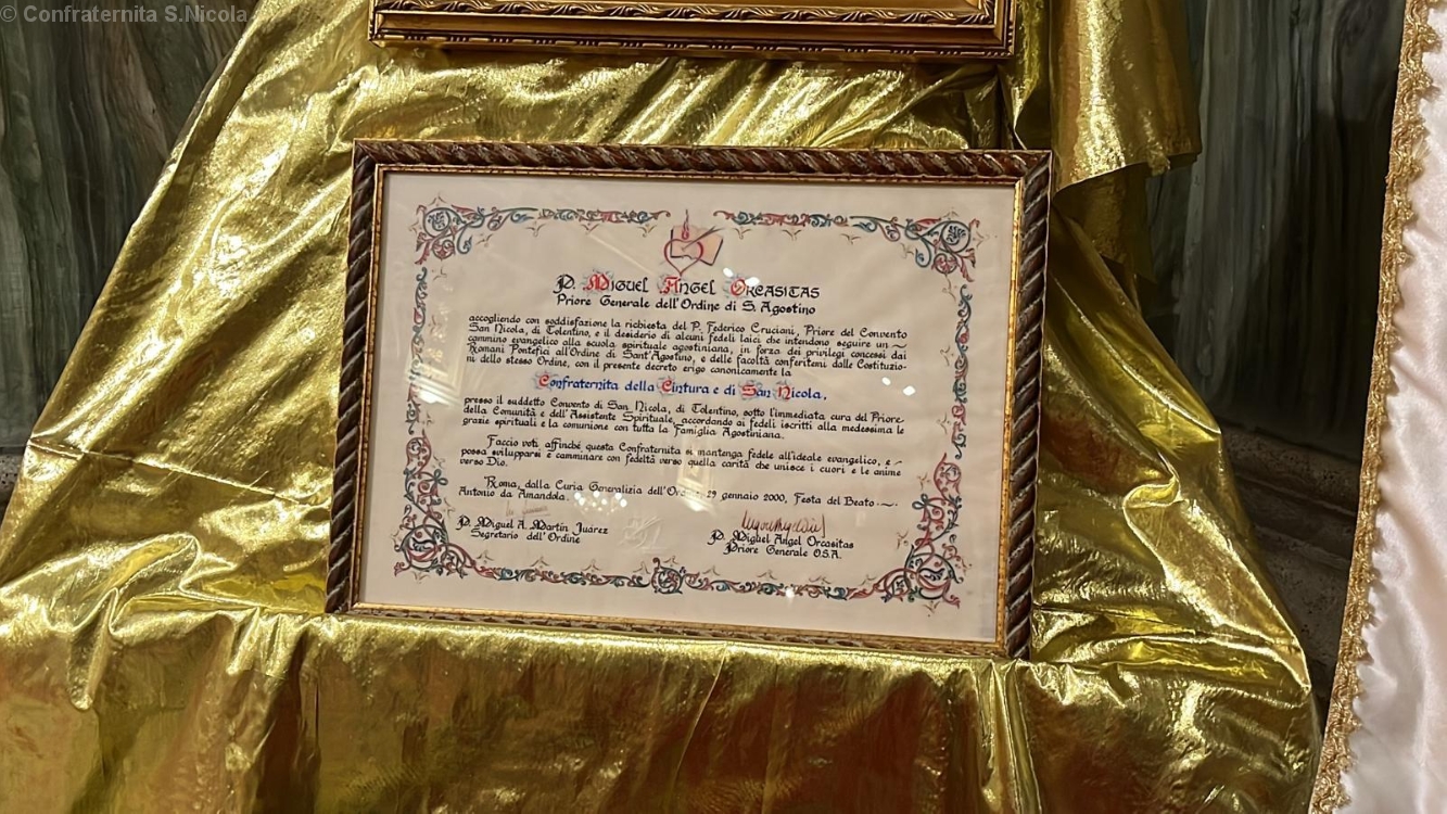 2025 - Bolla del Priore Generale P. Miguel Angel ORCASITAS: decreto di ricostituzione della Confraternita