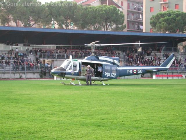Atterrato al camposportivo della Vittoria di Tolentino