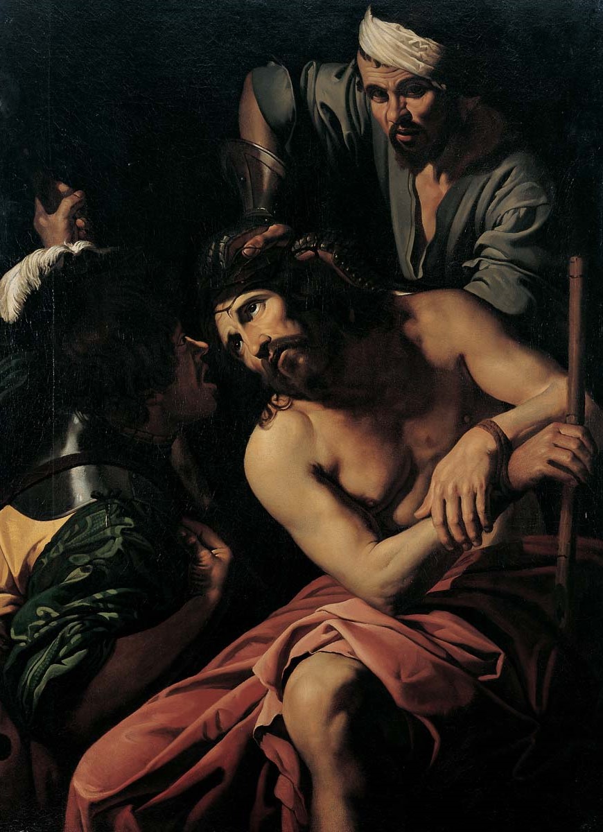 Gesù è incoronato di spine.